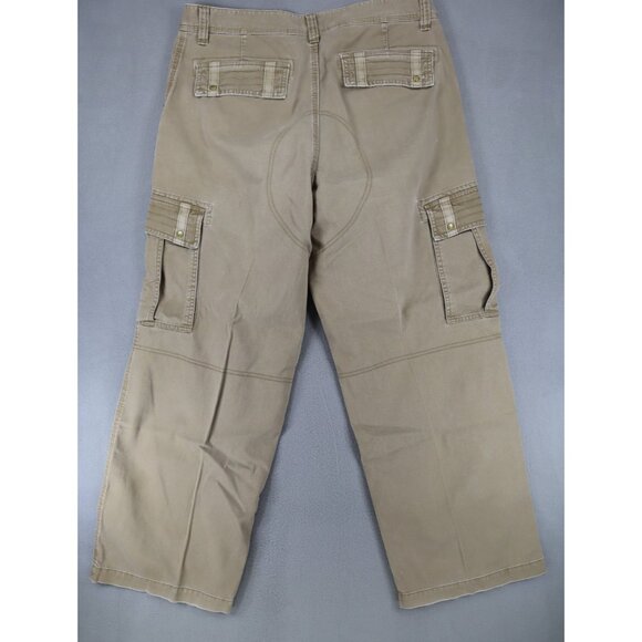 Vintage Old Navy Pants Mens 36x30 Beige Military Paratrooper Baggy Cargo 90s Y2K - Picture 3 of 9
